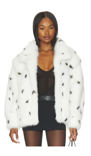 Katja Faux Fur Jacket in Cream. - size L (also in M, S, XS) - Ducie - Modalova