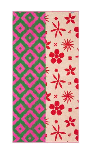 Peony beach towel in color red,green size all - Dusen Dusen - Modalova