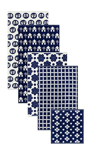 Navy pattern towels bundle of 5 in color navy size all - Dusen Dusen - Modalova