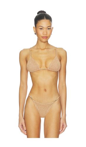 Zuri Bikini Top in Metallic Gold. - size L (also in S, XS) - DEVON WINDSOR - Modalova