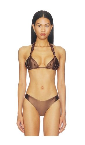 Leni Triangle Bikini Bottom in Chocolate. - size M (also in S) - DEVON WINDSOR - Modalova
