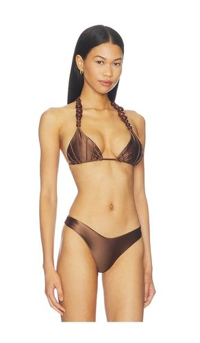 Leni Triangle Bikini Bottom in Chocolate. - size M (also in S) - DEVON WINDSOR - Modalova