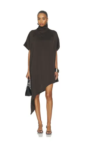 Noss Asym Mini Dress in Chocolate. - size S (also in XL, XXS) - EAVES - Modalova