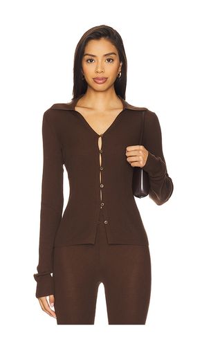 Bailee Rib Cardigan in Chocolate. - size L (also in M, S, XL, XS, XXS) - EAVES - Modalova