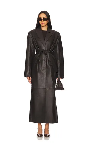 Formosa Leather Coat in Chocolate. - size L (also in M, XL, XS) - EAVES - Modalova