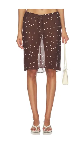 Malene Midi Skirt in Brown. - size L (also in M, S, XL, XS) - EAVES - Modalova