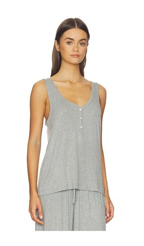 Dream Rib Vneck Tank Top in Grey. - size L (also in M, S, XS) - eberjey - Modalova