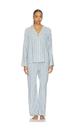 Nautico Long Pajama Set in Baby Blue. - size M (also in S, XS) - eberjey - Modalova