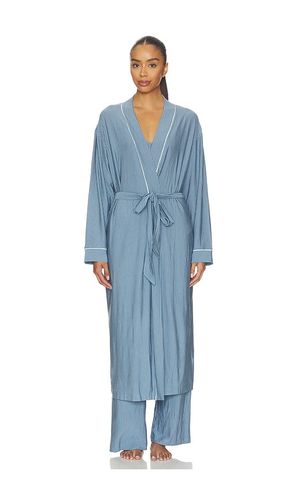 Gisele Printed Long Robe in Blue. - size S (also in XL) - eberjey - Modalova