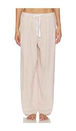 Linen Blend Relaxed Pant in Taupe. - size L (also in M, S, XL, XS) - eberjey - Modalova