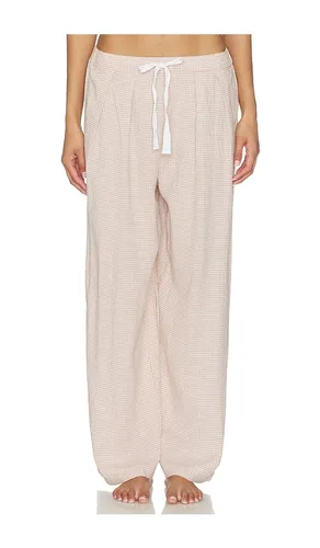 Linen Blend Relaxed Pant in Taupe. - size XS (also in S, M, L, XL) - eberjey - Modalova