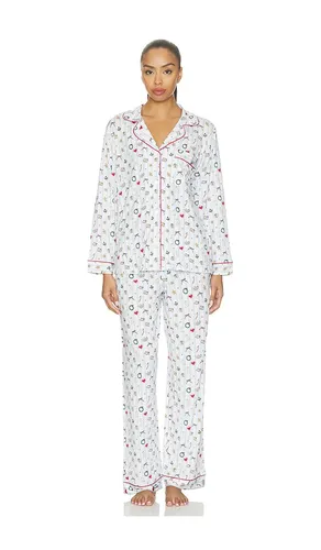 X Elsa Hosk Long Pajama Set in Baby Blue. - size L (also in M, S, XL, XS) - eberjey - Modalova