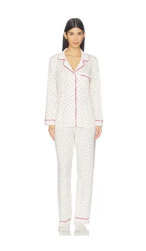 Gisele Printed Long Pajama Set in Ivory. - size L (also in M, S, XS) - eberjey - Modalova