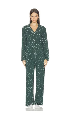 Gisele Printed Long Pajama Set in Green. - size XS (also in S, M, L, XL) - eberjey - Modalova