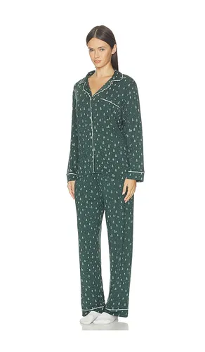 Gisele Printed Long Pajama Set in Green. - size XS (also in S, M, L, XL) - eberjey - Modalova