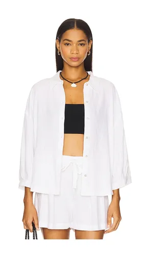Linen Blend Relaxed Sleeve Top in . Size L. Also in XS - eberjey - Modalova