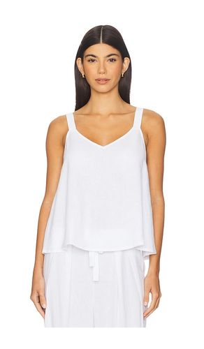 Linen Blend V Neck Cami in Ivory. - size L (also in M, S, XL, XS) - eberjey - Modalova