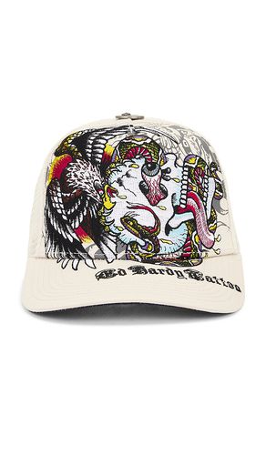 Embroidered Battle Skull Hat in Beige - Ed Hardy - Modalova