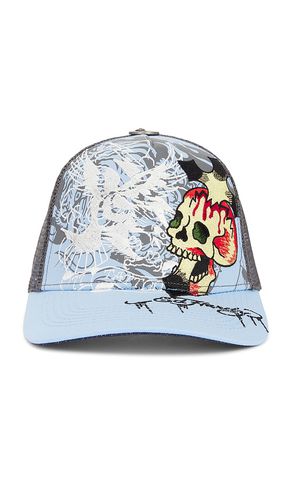 Embroidered Eagle Skull Hat in Baby Blue - Ed Hardy - Modalova