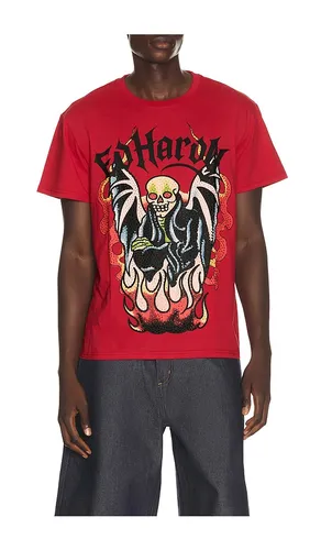 Firelord Rhinestone Throwback Tee in Red. - size L (also in M, S, XL/1X) - Ed Hardy - Modalova