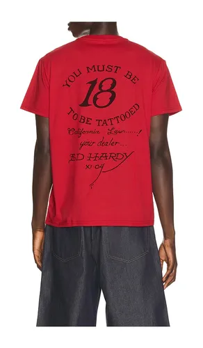 Firelord Rhinestone Throwback Tee in Red. - size L (also in M, S, XL/1X) - Ed Hardy - Modalova