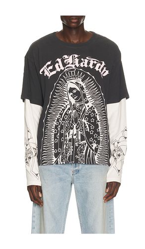 Mary Boxy Hangdown Tee in Grey. - size L (also in M, S, XL/1X) - Ed Hardy - Modalova