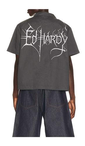 Camisa en color charcoal talla S (también en M, L, XL/1X) - Ed Hardy - Modalova