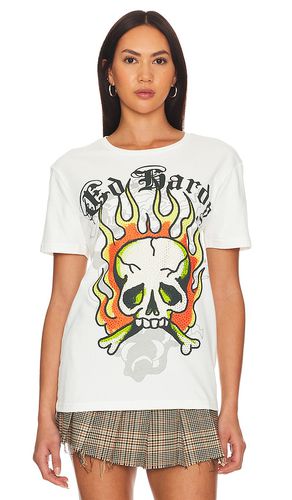 Flame Skull Tee in Cream. - size XL/1X (also in L, XXL/2X) - Ed Hardy - Modalova