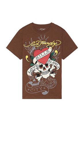 Love Kills Slowly Skull Tee in Brown. - size M (also in S, XL/1X, XXL/2X) - Ed Hardy - Modalova