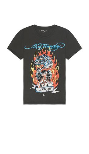 Rhinestone Fire Tiger Tee in Grey. - size L (also in M) - Ed Hardy - Modalova