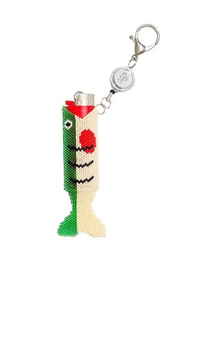 Beaded Fish Retractable Lighter Keychain in - Edie Parker - Modalova