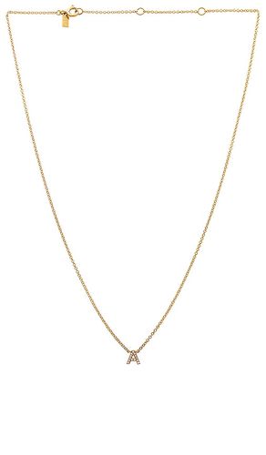 Diamond Initial Necklace in Metallic Gold. - size A (also in K, M, S) - EF COLLECTION - Modalova