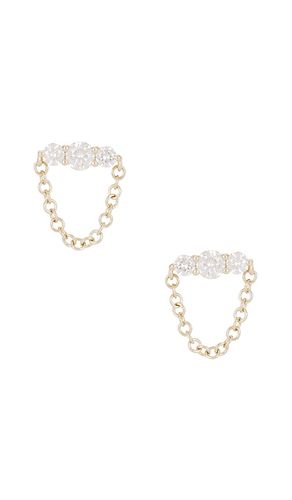 Graduated Diamond Bar Chain Stud Earring in - EF COLLECTION - Modalova