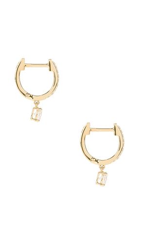 Oval Drop Diamond Mini Huggie Earrings in - EF COLLECTION - Modalova