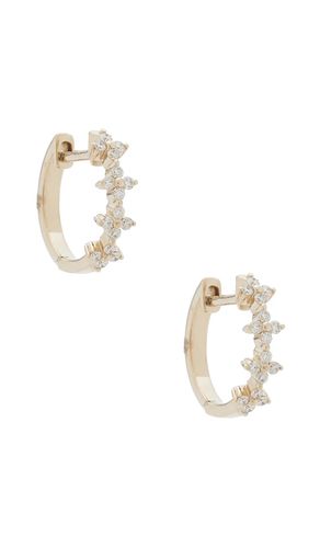 Diamond Fleur Huggie Earring in - EF COLLECTION - Modalova