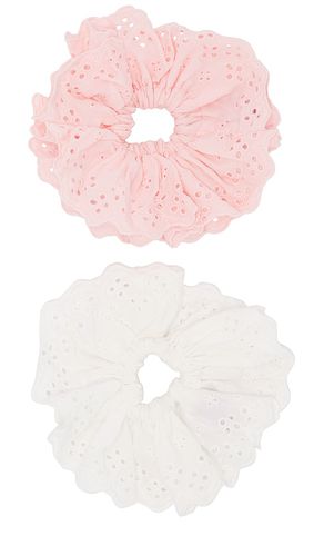 Eyelet scrunchie set in color pink size all in & - Pink. Size all - Emi Jay - Modalova