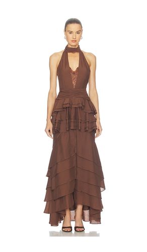 Rosera Halter Gown in Chocolate. - size L (also in M, S, XL, XS) - ELLIATT - Modalova