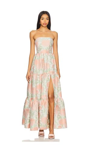 X REVOLVE Jacquard Gown in Peach,Green. - size L (also in M, S, XS) - ELLIATT - Modalova