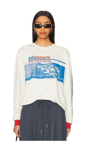 Contrast Racecar Long Sleeve Top in . - size L (also in M, S, XS) - Enchante - Modalova