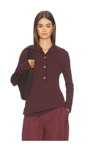 High Neck Henley Top in Chocolate. - size M (also in S, XS, XXS) - Entire Studios - Modalova