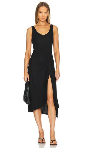 Vestido midi draped knot en color talla M en - Black. Talla M (también en S) - Enza Costa - Modalova