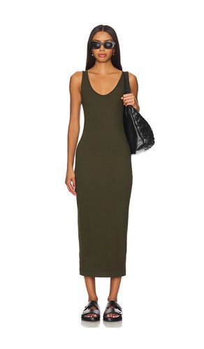 Supima Ankle Slit Dress in Army. - size L (also in S, XS) - Enza Costa - Modalova