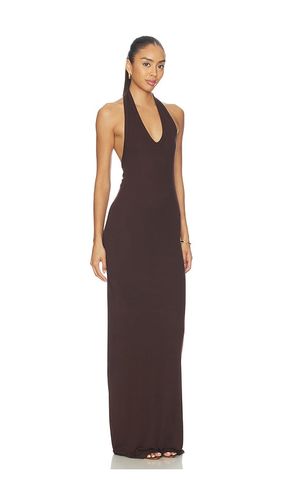 FLIESSENDES MAXIKLEID AUS GERIPPTEM SEIDENSTOFF MIT U-BOOT-AUSSCHNITT UND NECKHOLDER in . Größe M. Also in S - Enza Costa - Modalova