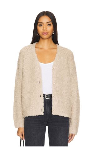 Wool Feather Boxy Cardigan in Beige. - size L (also in XL) - Enza Costa - Modalova
