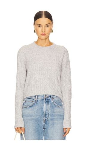 Powder Cashmere Cable Knitted Crew in Grey. - size L (also in M, S, XS) - Enza Costa - Modalova