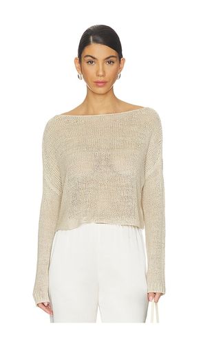 Linen Open Knit Bateau Sweater in . Size L. Also in M, XS - Enza Costa - Modalova