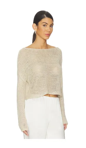 Linen Open Knit Bateau Sweater in . Size L. Also in M, S - Enza Costa - Modalova