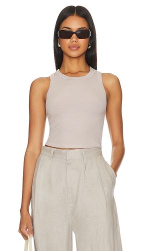 Silk Cropped Bold Sheath Tank in Beige. - size L (also in XL) - Enza Costa - Modalova