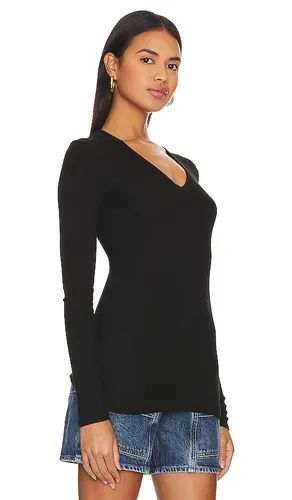Rib Bold Long Sleeve U Top in . - size M (also in L, S, XS) - Enza Costa - Modalova