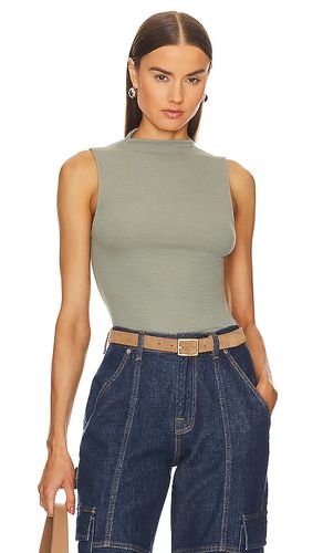 Silk Knit Rib Sleeveless Mockneck in Green. - size L (also in XS) - Enza Costa - Modalova